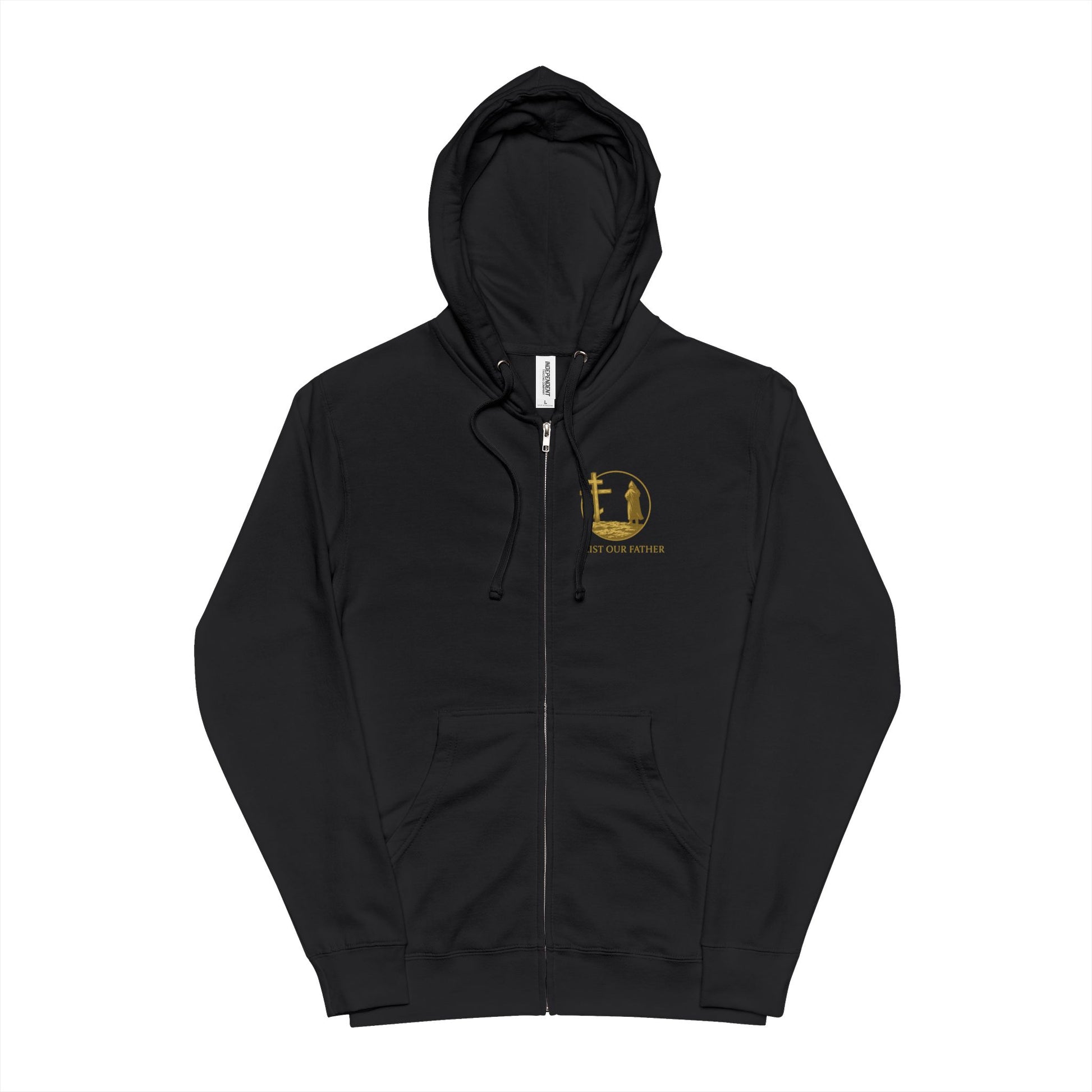 "Christ Our Father" Embroidered Zip Hoodie – Alpine Green Edition