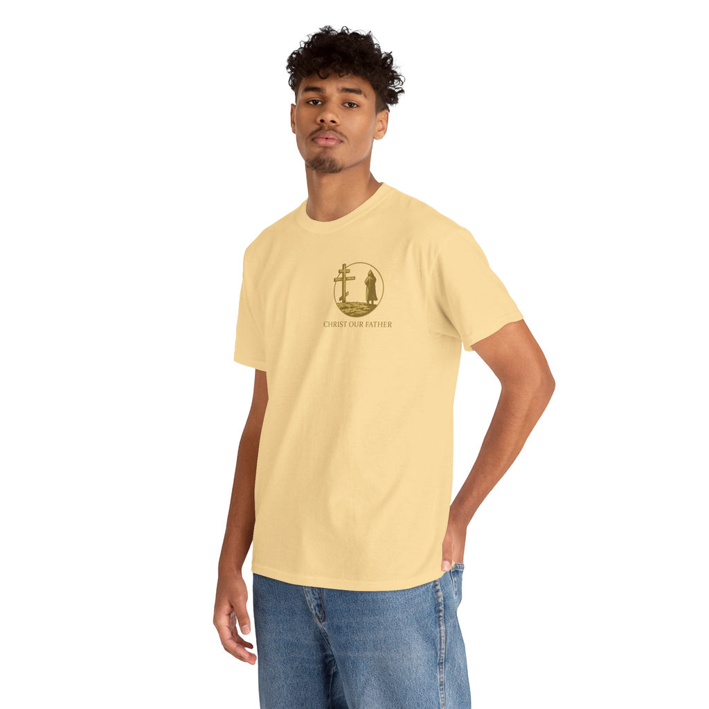 Christ Our Father" Orthodox Cross Tee – Gold Seal Edition