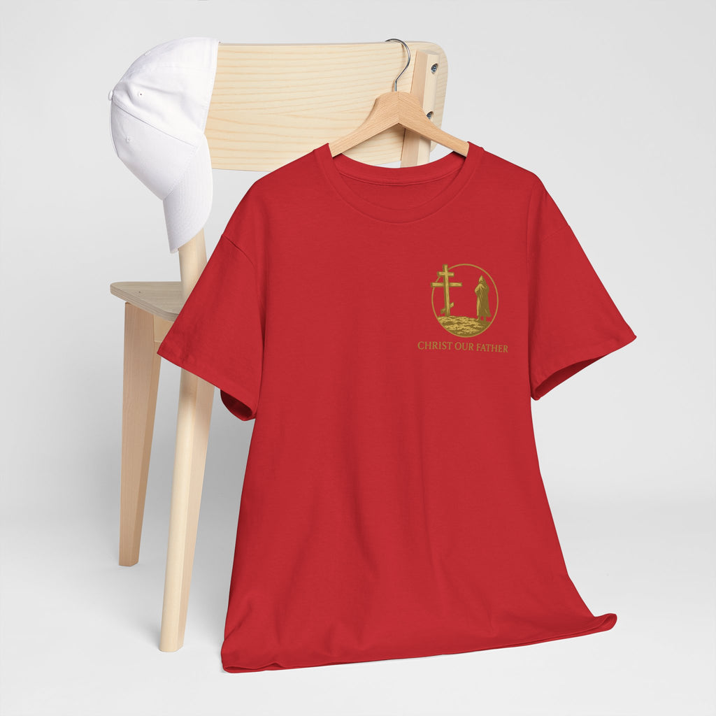 Christ Our Father" Orthodox Cross Tee – Gold Seal Edition