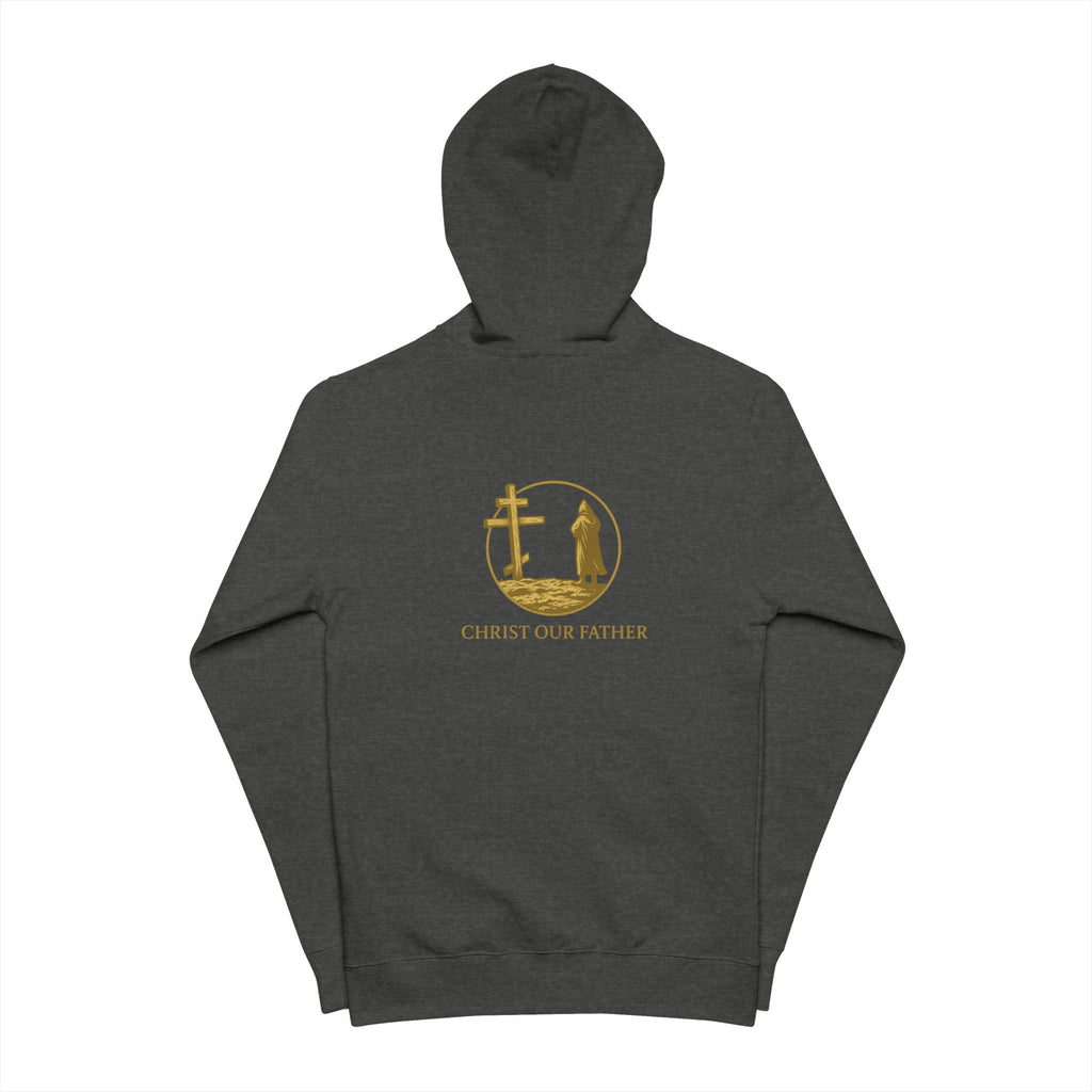 "Christ Our Father" Embroidered Zip Hoodie – Alpine Green Edition
