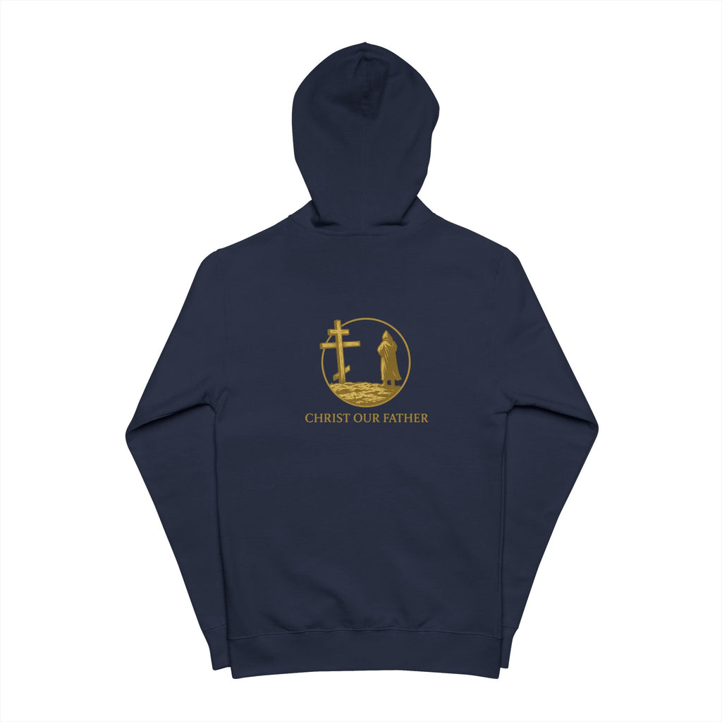 "Christ Our Father" Embroidered Zip Hoodie – Alpine Green Edition